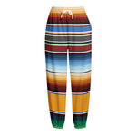 Tribal Serape Blanket Pattern Print Fleece Lined Knit Pants