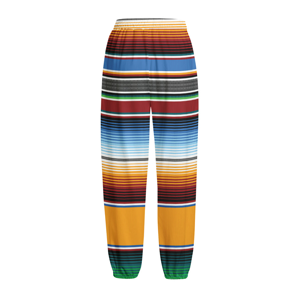 Tribal Serape Blanket Pattern Print Fleece Lined Knit Pants