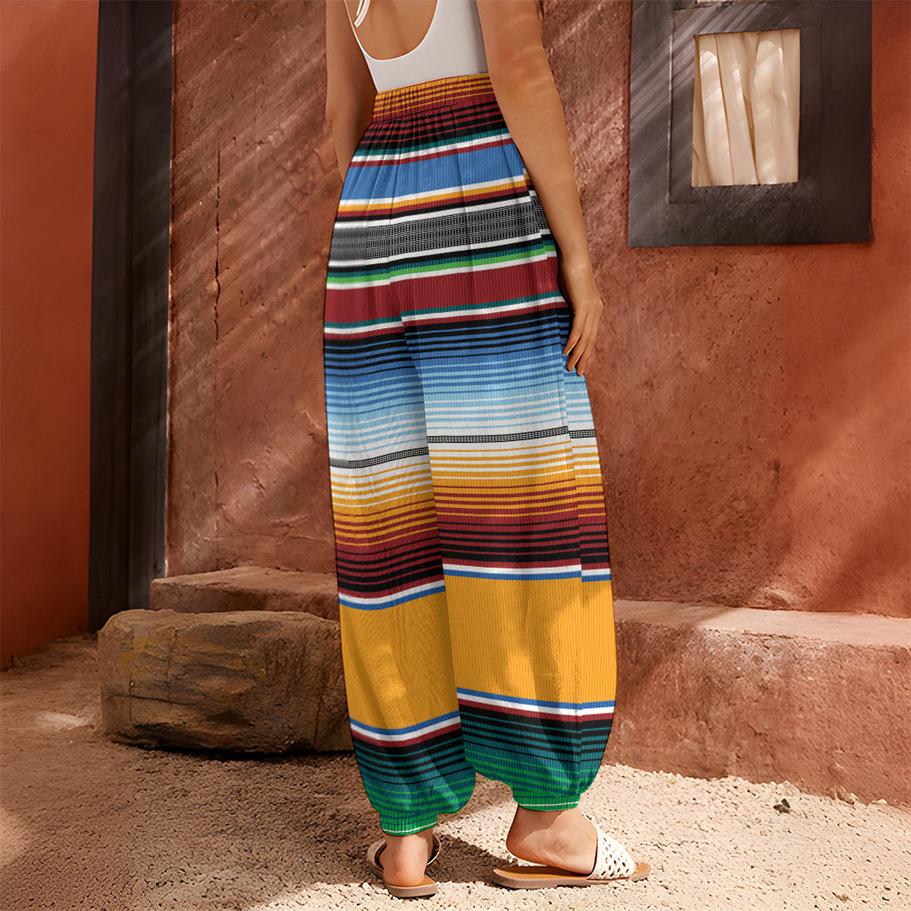Tribal Serape Blanket Pattern Print Harem Pants