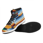 Tribal Serape Blanket Pattern Print High Top Leather Sneakers