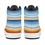 Tribal Serape Blanket Pattern Print High Top Leather Sneakers