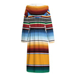 Tribal Serape Blanket Pattern Print Hooded Bathrobe