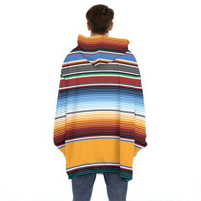 Tribal Serape Blanket Pattern Print Hoodie Blanket