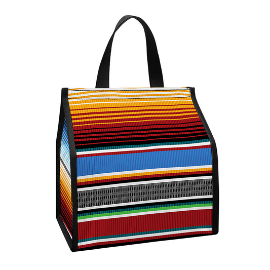 Tribal Serape Blanket Pattern Print Insulated Lunch Tote