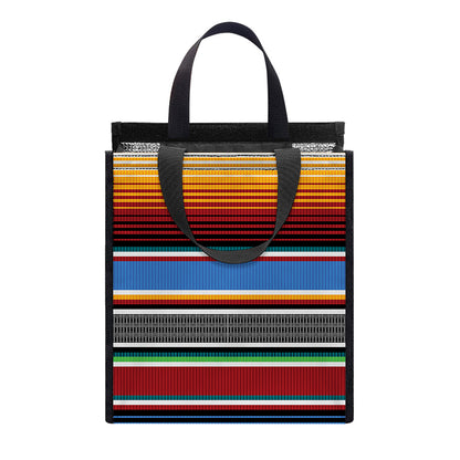 Tribal Serape Blanket Pattern Print Insulated Lunch Tote