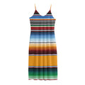 Tribal Serape Blanket Pattern Print Jersey Midi Cami Dress