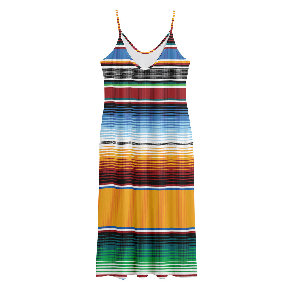 Tribal Serape Blanket Pattern Print Jersey Midi Cami Dress