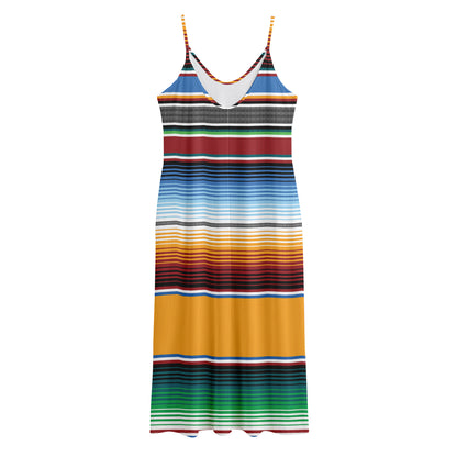 Tribal Serape Blanket Pattern Print Jersey Midi Cami Dress
