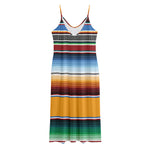 Tribal Serape Blanket Pattern Print Jersey Midi Cami Dress