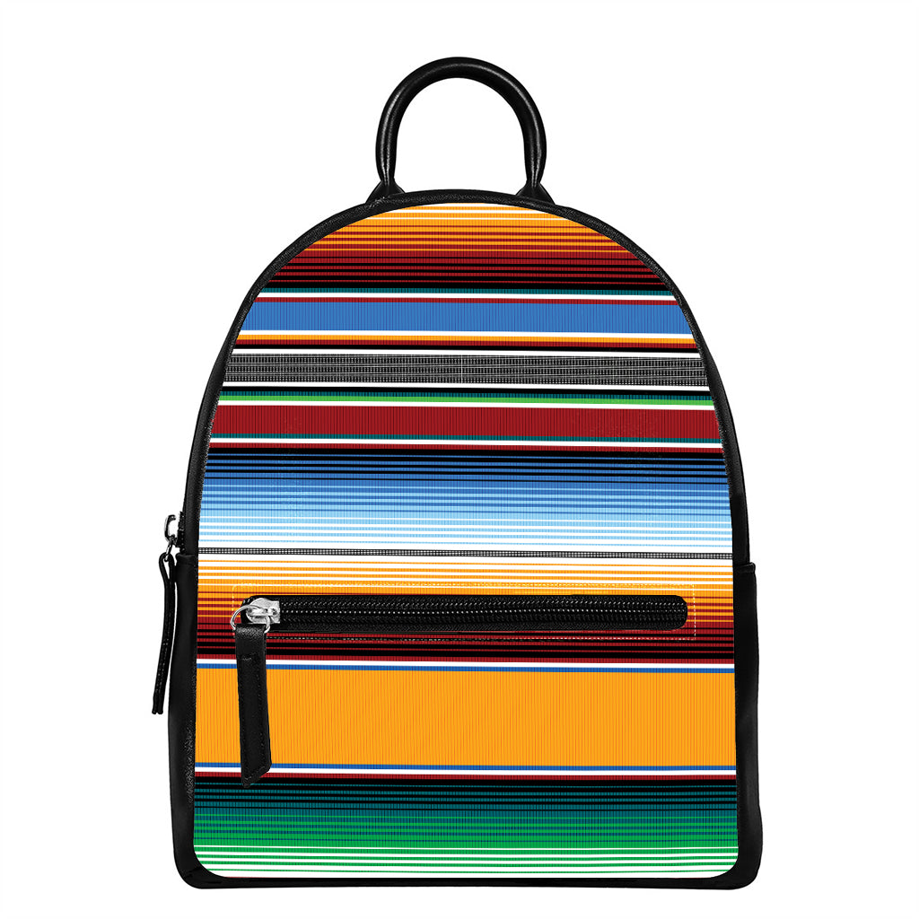 Tribal Serape Blanket Pattern Print Leather Backpack
