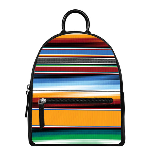 Tribal Serape Blanket Pattern Print Leather Backpack
