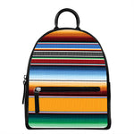Tribal Serape Blanket Pattern Print Leather Backpack