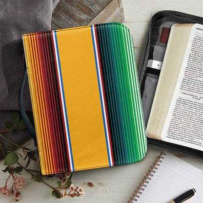 Tribal Serape Blanket Pattern Print Leather Bible Cover