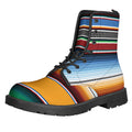 Tribal Serape Blanket Pattern Print Lace-Up Boots