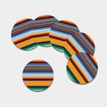 Tribal Serape Blanket Pattern Print Leather Coaster Set