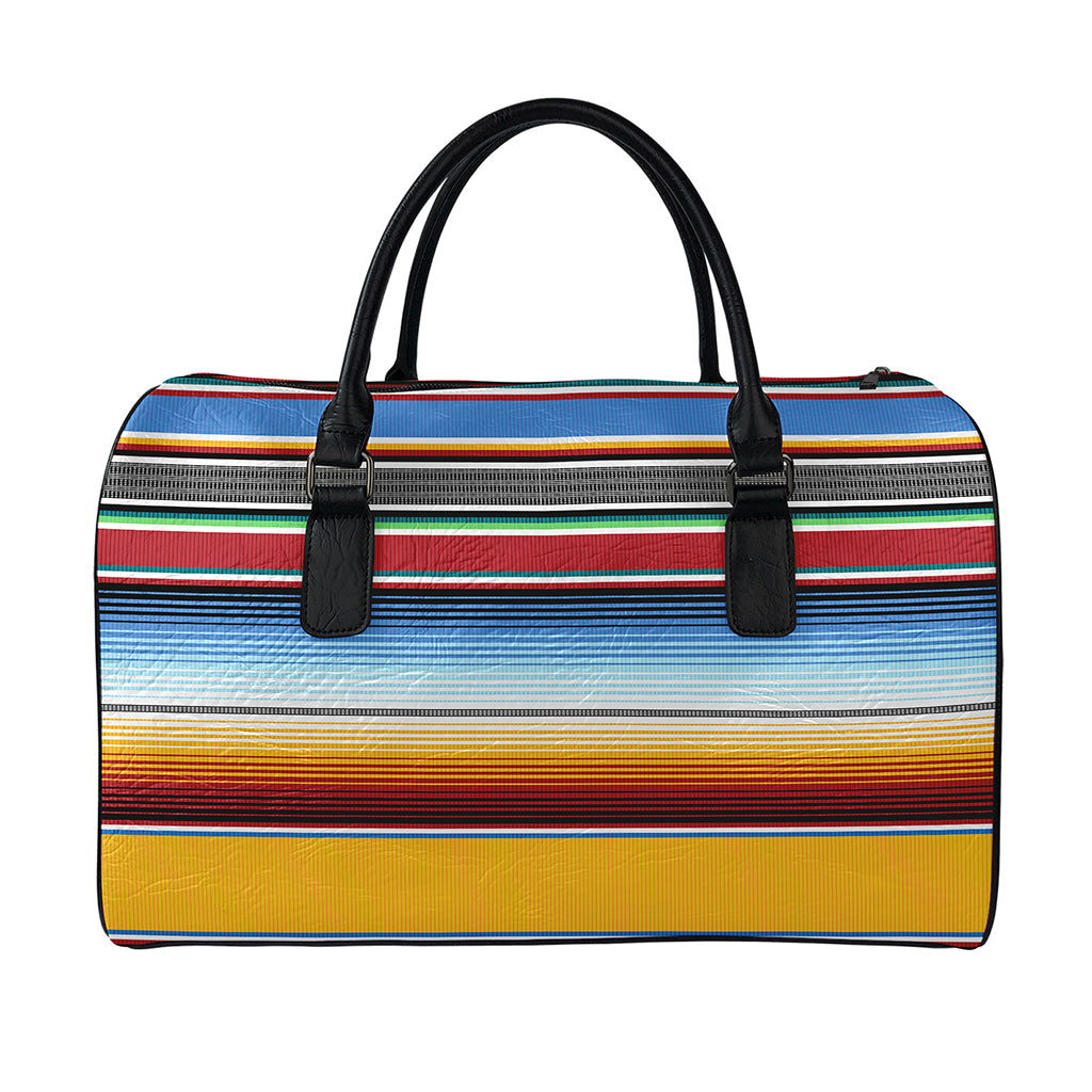 Tribal Serape Blanket Pattern Print Leather Duffle Bag