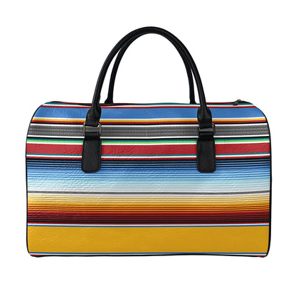 Tribal Serape Blanket Pattern Print Leather Duffle Bag