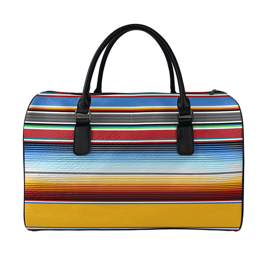 Tribal Serape Blanket Pattern Print Leather Duffle Bag