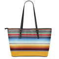 Tribal Serape Blanket Pattern Print Leather Tote Bag With Zipper