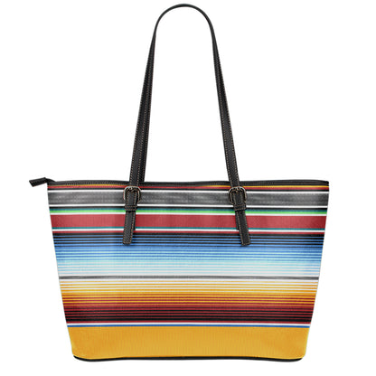 Tribal Serape Blanket Pattern Print Leather Tote Bag