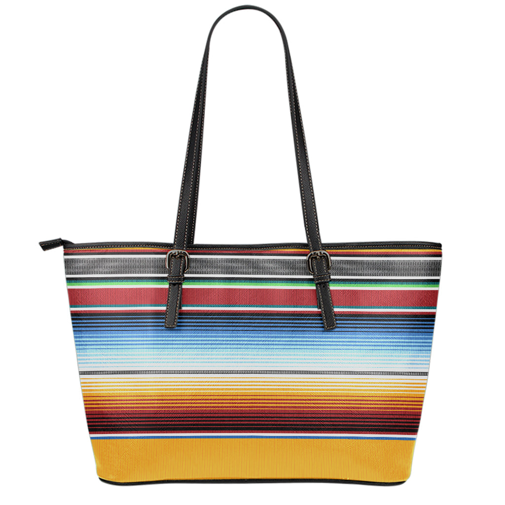 Tribal Serape Blanket Pattern Print Leather Tote Bag