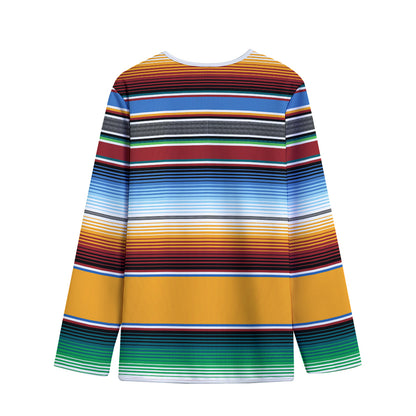 Tribal Serape Blanket Pattern Print Long Sleeve Short Coat