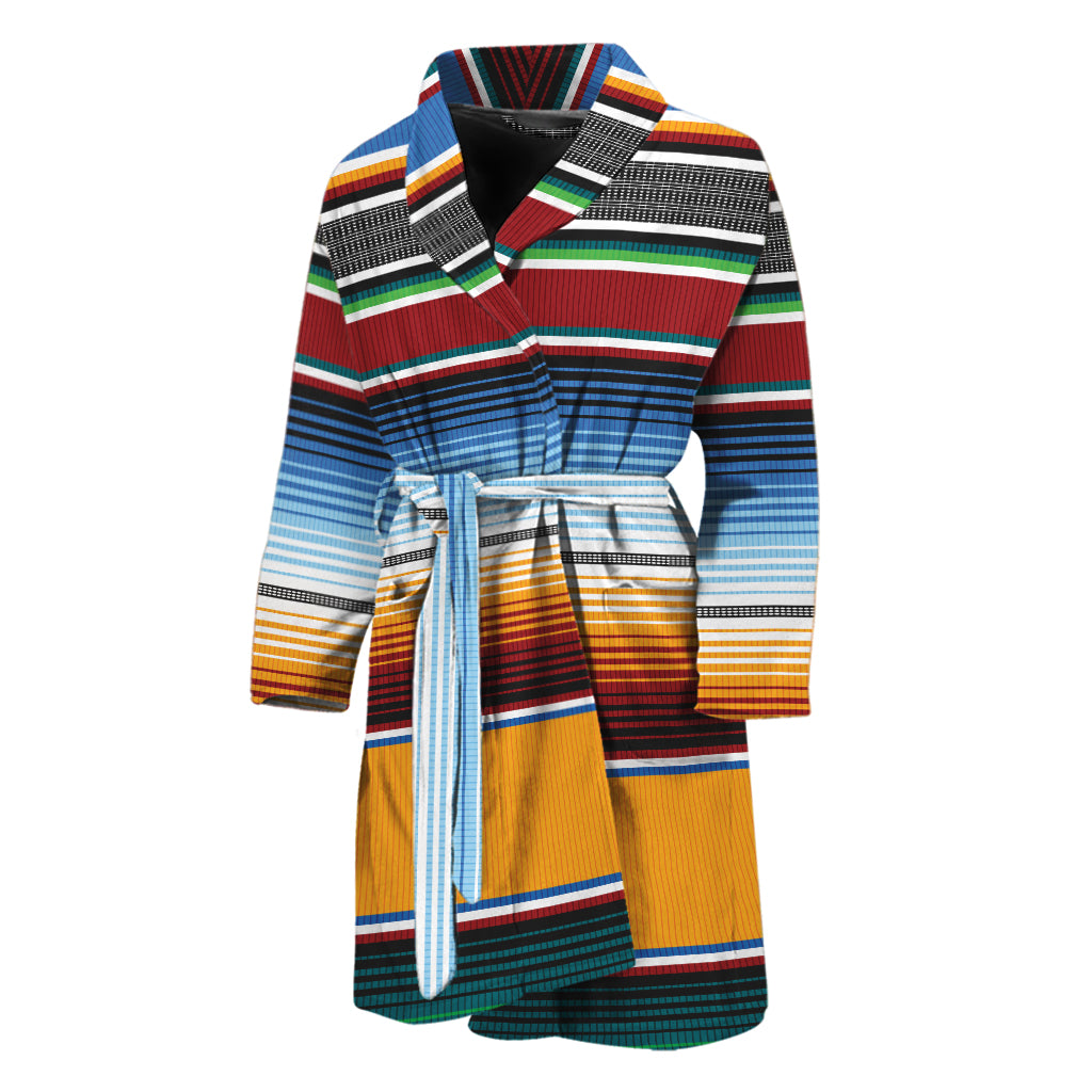 Tribal Serape Blanket Pattern Print Men's Bathrobe