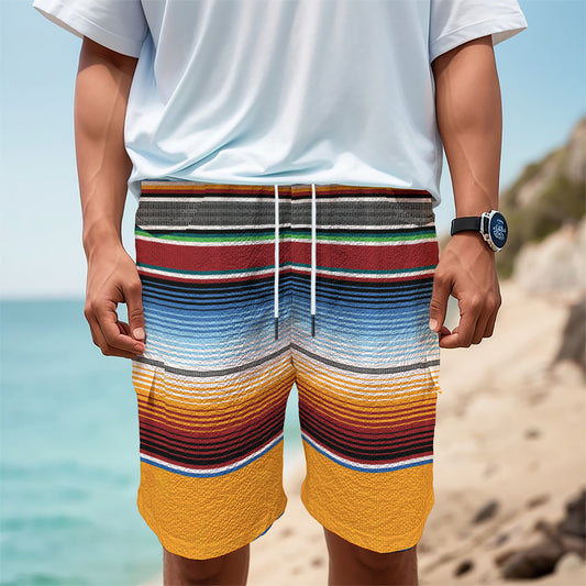 Tribal Serape Blanket Pattern Print Men's Cargo Shorts