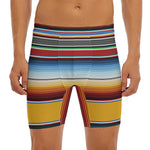 Tribal Serape Blanket Pattern Print Men's Long Boxer Briefs