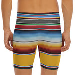 Tribal Serape Blanket Pattern Print Men's Long Boxer Briefs