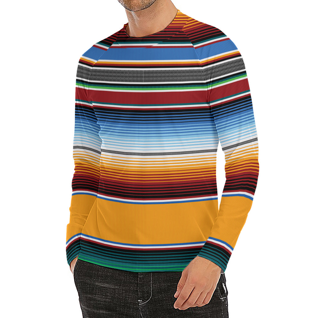 Tribal Serape Blanket Pattern Print Men's Long Sleeve Rash Guard