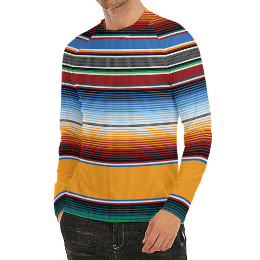 Tribal Serape Blanket Pattern Print Men's Long Sleeve Rash Guard