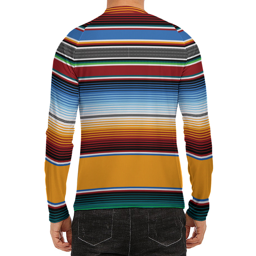 Tribal Serape Blanket Pattern Print Men's Long Sleeve Rash Guard