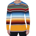 Tribal Serape Blanket Pattern Print Men's Long Sleeve T-Shirt