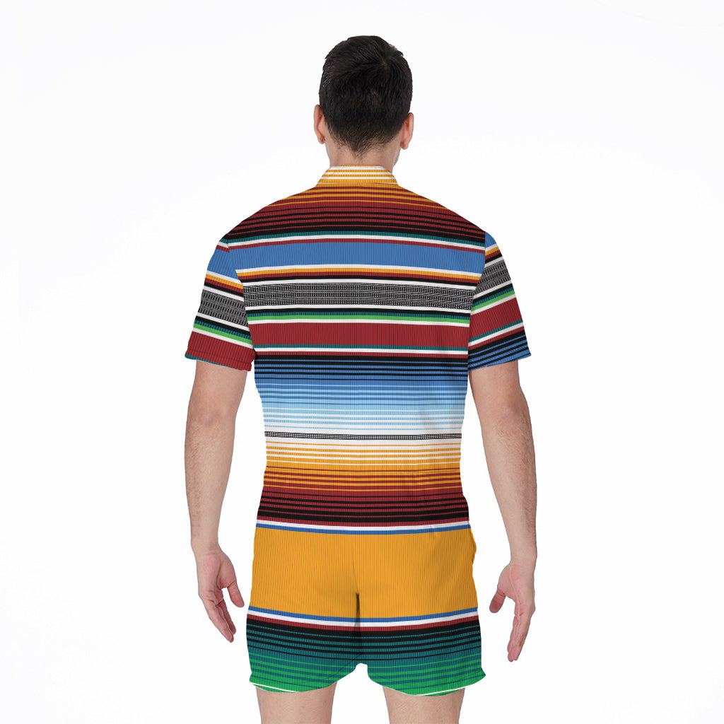 Tribal Serape Blanket Pattern Print Men's Rompers