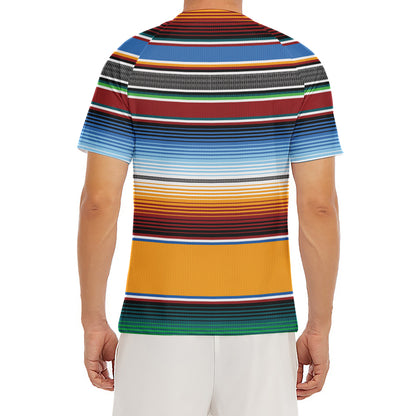 Tribal Serape Blanket Pattern Print Men's Short Sleeve Rash Guard