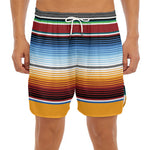 Tribal Serape Blanket Pattern Print Men's Split Running Shorts