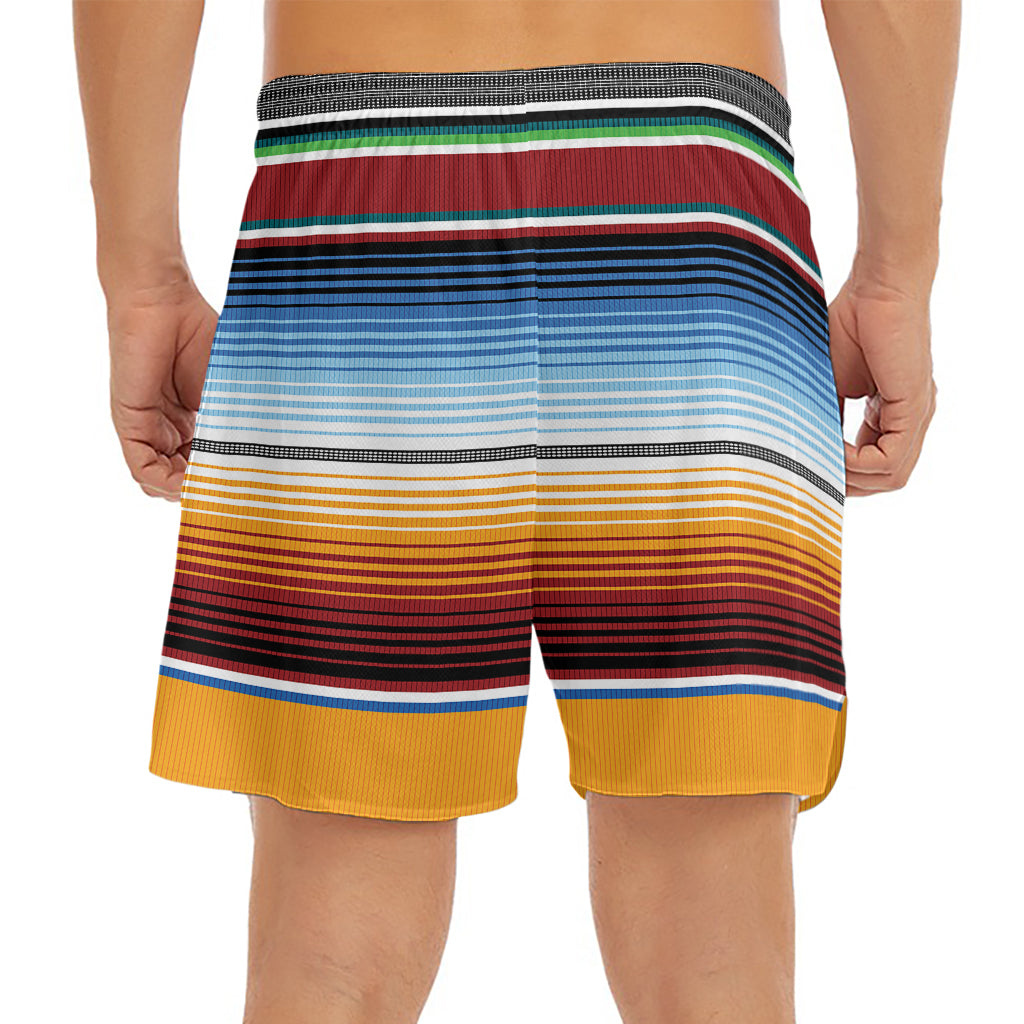 Tribal Serape Blanket Pattern Print Men's Split Running Shorts