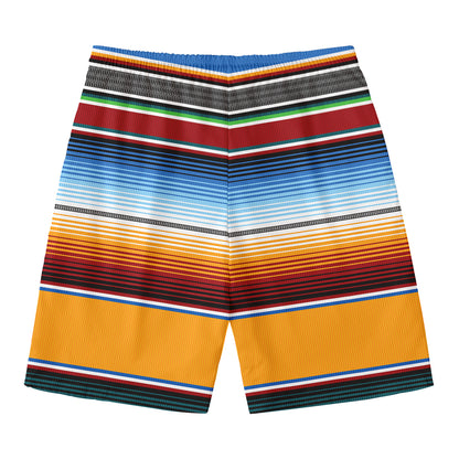 Tribal Serape Blanket Pattern Print Men's Swim Trunks