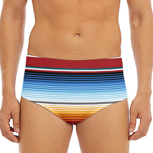 Tribal Serape Blanket Pattern Print Men's Triangle Swim Briefs