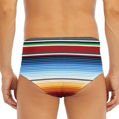 Tribal Serape Blanket Pattern Print Men's Triangle Swim Briefs