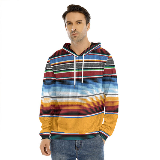 Tribal Serape Blanket Pattern Print Men's Velvet Pullover Hoodie