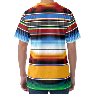 Tribal Serape Blanket Pattern Print Men's Velvet T-Shirt