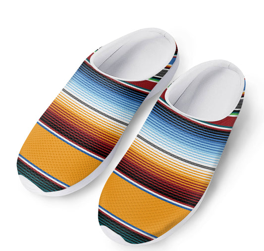 Tribal Serape Blanket Pattern Print Mesh Casual Shoes