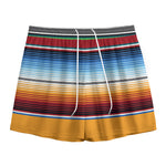 Tribal Serape Blanket Pattern Print Mesh Shorts