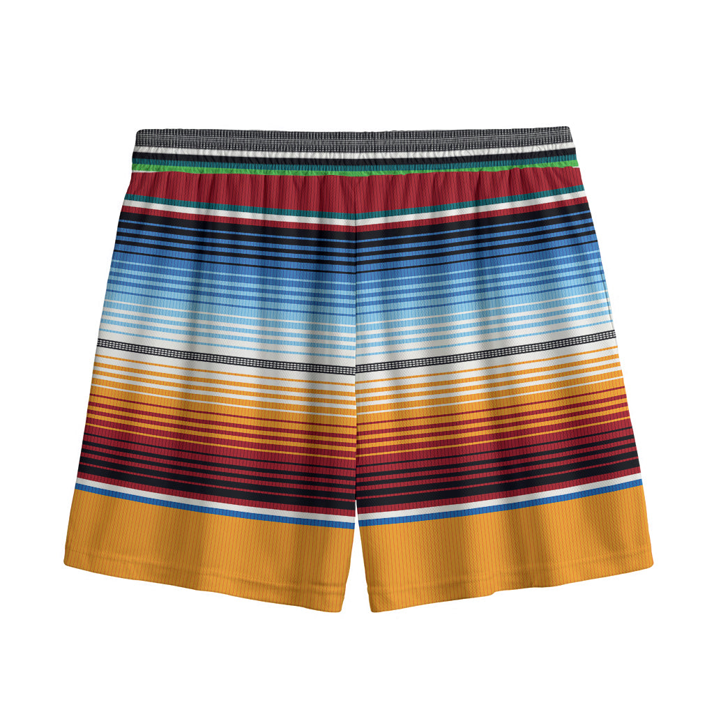 Tribal Serape Blanket Pattern Print Mesh Shorts