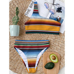 Tribal Serape Blanket Pattern Print One Shoulder Bikini Top