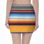 Tribal Serape Blanket Pattern Print Pencil Mini Skirt
