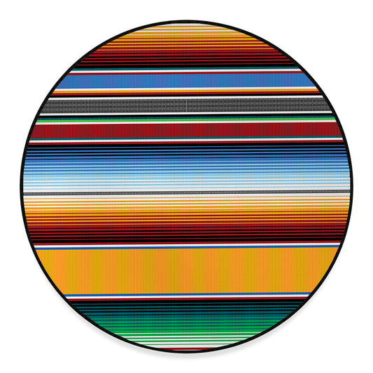 Tribal Serape Blanket Pattern Print Round Floor Mat