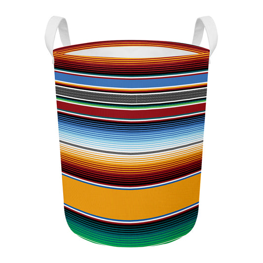 Tribal Serape Blanket Pattern Print Round Laundry Basket